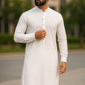 Gulahmeed's White Cotton Suit